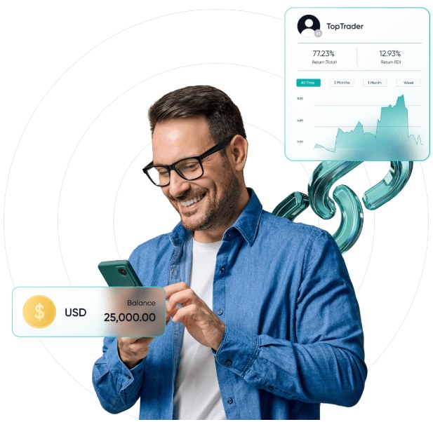 Trader checking his Corp-Ex balance on a phone